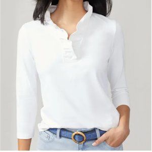 J. McLaughlin Durham Ruffle Top - White